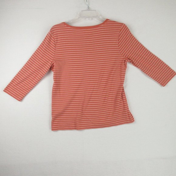 L.L. Bean 3/4 Sleeve Striped Tee Size MP - Picture 2 of 9